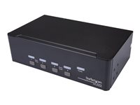 StarTech.com 4-ports Dual DisplayPort KVM-switch - 4K 60 Hz - Omkopplare för tangentbord/video/mus/ljud/USB - 4 x KVM/ljud/USB - 1 lokal användare - rackmonterbar, skrivbordsmodell SV431DPDDUA2