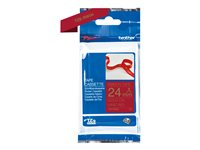 Brother TZe-RW54 - Satin - guld på vinrött - Rulle (2,4 cm x 4 m) 1 kassett(er) bandtejp - för Brother PT-D600; P-Touch PT-3600, D800, E550, H500, P750, P900, P950; P-Touch EDGE PT-P750 TZERW54