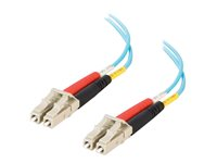 C2G LC-LC 10Gb 50/125 OM3 Duplex Multimode PVC Fiber Optic Cable (LSZH) - Nätverkskabel - LC multiläge (hane) till LC multiläge (hane) - 1 m - 1 m - fiberoptisk - duplex - 50/125 mikron - OM3 - halogenfri - havsblå 85549